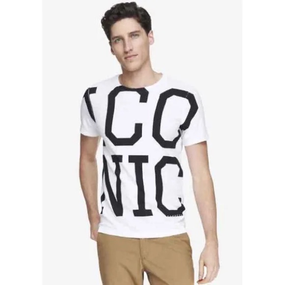 EXPRESS Exploded ICONIC Graphic Tee Shirt - Picture 10 of 13